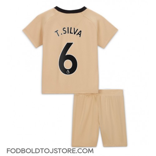 Chelsea Thiago Silva #6 Tredje sæt Børn 2022-23 Kortærmet (+ Korte bukser)